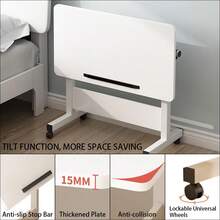 Escritorio Portátil de Pie Ajustable | Plegable, con Ruedas y para Laptop | Ahorra Espacio en tu Home Office - Blanco - Ver 6