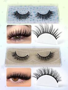 MAANGE 2/20 Pairs Cat Eye Lashes 3D Artificial Mink Lashes Natural Fake Lashes Strip Eyelashes Volume False Eyelashes That Look Like Extensions Glamour Wispy Curly Fake Lashes 20 Pairs Pack Strip Lashes,Lashes,Eyelashes,Fake Lashes 20 Pairs Full Strip Lashes Faux Mink Lashes, D - Black - View 6