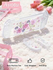 Ayotu 1pc Embossed Dandelion Pattern Ultra-Thin TPU Transparent Protective Case Compatible With Switch OLED/Switch/Switch Lite/New Switch 2 (2025) - Supports Kickstand Design, No Need To Disassemble, Anti-Fall And Dust-Proof, Multiple Colors Available, Pastoral Style/Plant Lover Gift/ Floral Protective Case - Multicolor - View 8