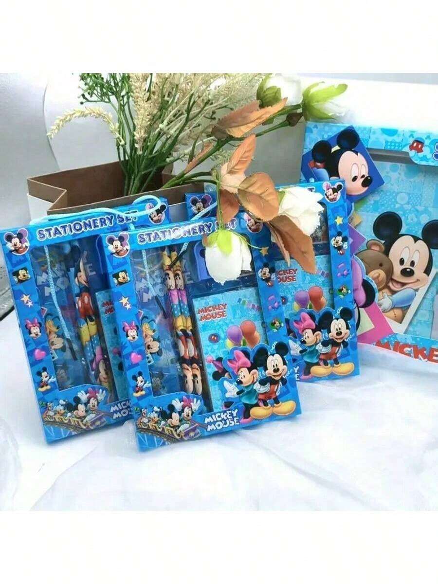 Disney Mickey Mouse And Friends Series Mickey Mouse Mini Set (2 Pencils, 1 15cm Ruler, 1 Pencil Sharpener, 1 Eraser, 1 Notebook) - Mickey Mouse Set (1 Pencil Case, 1 Photo Album, 2 Pencil Sharpeners, Pencils) - Multicolor - View 1