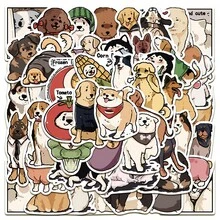 50 Peças Adesivos Decorativos de Cachorro Fofo Pintados à Mão para Capa de Celular, Laptop, Copo de Água, Carro, Bicicleta - Multicolorido - Visão 1