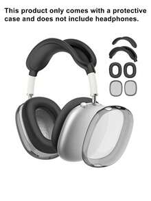 Funda protectora de silicona 4 en 1 para Max, cubierta suave transparente de TPU para auriculares/almohadillas/diadema, compatible con Max (2024/2020), accesorios transparentes, compatible con Apple Max (USB-C) - Multicolor - Ver 8