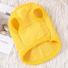 1 pieza Chaleco cálido para mascota de cachorro/gatito/chihuahua, otoño/invierno - Amarillo - Ver 7