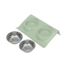 Anti-Spill Pet Double Bowl - Stainless Steel Cat Dog Food Water Bowl Set With Non-Slip Base, Raised Design To Prevent Spilling And Overturning, Pet Feeding Dish - 500ml - View 13
