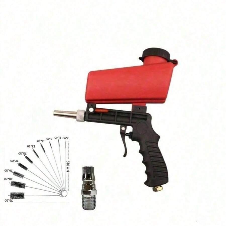 90psi气动喷砂枪，喷砂机，喷涂机，连续式手持重力式喷砂枪 - 噴砂槍套裝 - 查看 1