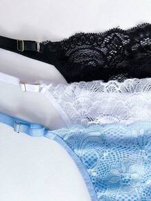 Set Of 10 Lace Panties With Adjustable Double Thong, Sensual Lace Lingerie, Women's Intimate Apparel, Wholesale - Nhiều màu - Xem 9