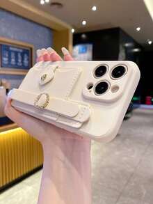 1个极简心形扣腕带卡包 + 米色直边防震镜头保护手机壳，兼容 17/17 Pro/17 Pro Max/17 Air/16/11/16 Pro/16 Plus/16 Pro Max/16e/15 Pro Max/13/14/12/11/7G/8P、Galaxy S25/S25 Plus/S25 Ultra/A05/A05S/A06/A07/A16、A16/A17/A18/A57、Y20/Y21/Y03、荣耀X8/X8B/X7A/X5/X9B/X9A，时尚之选，国际版，非国内版 - 白色 - 查看 5