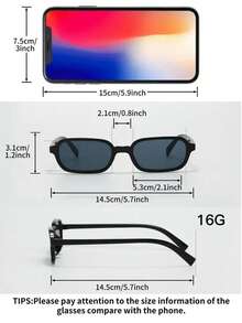 6pcs Geometric Pattern Color Block Patchwork Casual Women's Glasses Set, Small Frame All Season - Multicolor - View 5