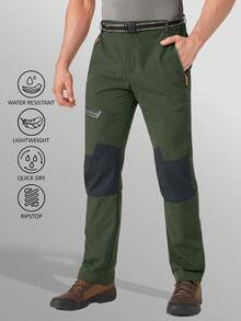 KEFITEVD Men's Water Resistant Hiking Pants All Seasons Quick Dry Working Cargo Pants - Army Green - View 3
