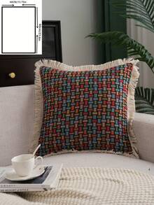 1 pieza Funda de almohada de jacquard floral, estilo vintage americano country para decoración de sala de estar y sofá, extraíble y lavable, adecuada para sala de estar, dormitorio, balcón, jardín, exterior, decoración de automóvil (selección de multicolor) - Multicolor - Ver 14