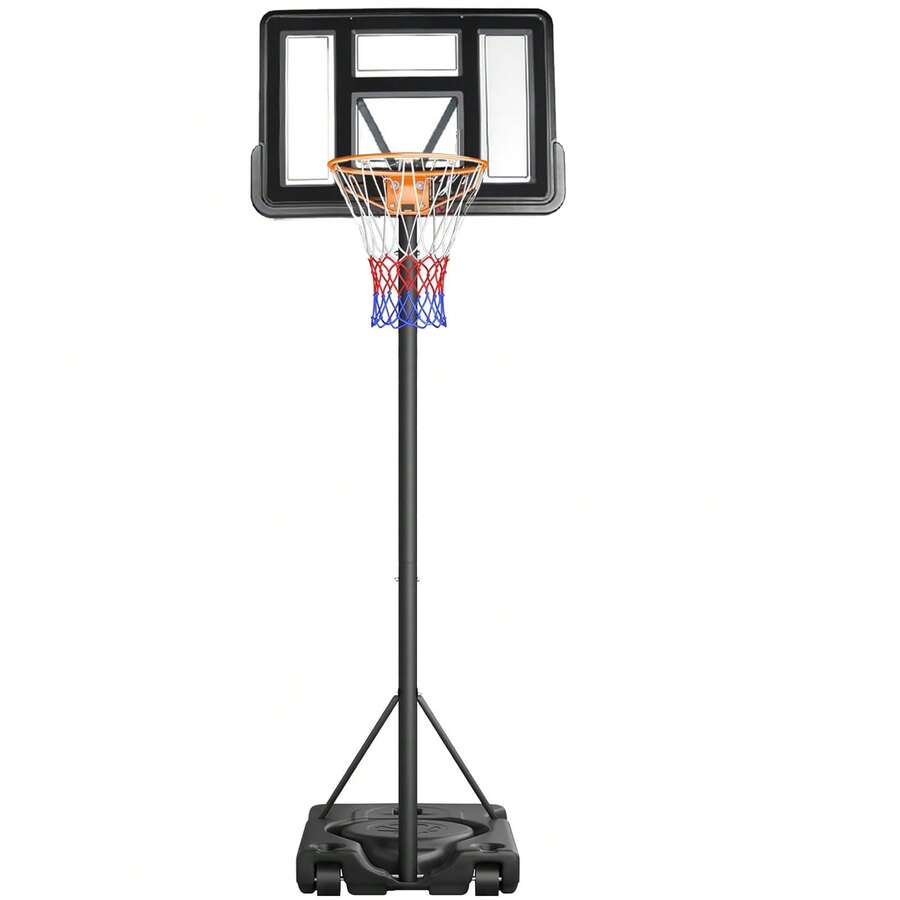 Dripex Portable 10ft Basketball Backboard Hoop Net Set Professional Outdoor Basketball Stand With Wheels ,Adjustable High 2.3M-3.05M - 黑色 - 查看 1