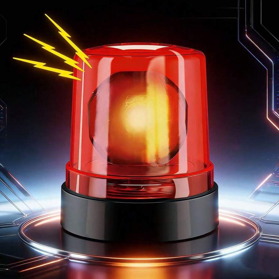 Electronic Warning Light, Toy Car In Ambulance & Fire Truck Shape, With Flashing Lights & Sound Effects, Magnetic Attachment - Multicolor - View 1