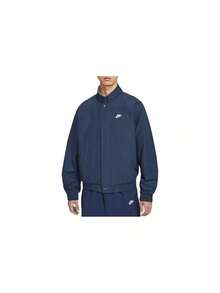 Nike 2025 New Men's Sherpa Lined Jacket, Loose Woven Casual Stand Collar Outerwear, NIKE CLUB FUTURA, Blue - Blue - View 11