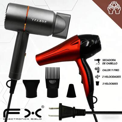 Secador de Pelo Profesional: La Herramienta Esencial para un Estilo Perfecto. Este potente secador cuenta con 3 escalas de temperatura, permitiéndote personalizar tu experiencia de secado según tus necesidades y tipo de cabello. Ya sea que busques un secado rápido, un alisado suave o un acabado con volumen, este secador tiene la configuración adecuada para ti. Su filtro de admisión de aire desmontable facilita la limpieza y garantiza un rendimiento óptimo, prolongando la vida útil del dispositivo. Diseñado para ofrecer comodidad y eficacia, este secador se adapta a tu rutina diaria, brindándote resultados profesionales desde la comodidad de tu hogar. Ideal para uso doméstico y profesional, es perfecto tanto para estilistas como para quienes desean lucir un cabello espectacular. ¡No te pierdas la oportunidad de transformar tu rutina de cuidado capilar con nuestro secador de pelo de alta calidad, diseñado para brindarte resultados excepcionales en cada uso! barberia
