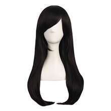 24 Inch/60cm Side Bangs Stylish Long Great Wavy Curly Cosplay Party Wig In Black For Costume Events Stage Performances And Themed Gatherings Ideal For Dramatic Looks And Creative Expressions - -黑色的- - 查看 6