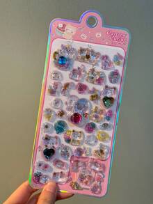 3D Cute Animal Rhinestone Stickers - Cartoon 3D Stickers, Fun Sparkling, Reusable, Great For Decorating Scrapbooks, Planners, Diaries, Notebooks, Phone Cases (Rhinestone Color Random) - Multicolor - View 7