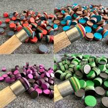 4pcs 11mm Multi-Layer Billiard Cue Tips, Professional Snooker And American Pool Cue Tips, Durable And Perfect Fit. Billiard Equipment. 4pcs 11mm Billiard Leather Tips - Purple + Green + Rainbow + Brown - View 1