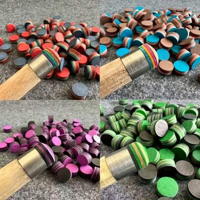 4 piezas Puntas de taco de billar de 11mm multicapa, puntas de taco de snooker y de billar americano profesionales, con ajuste perfecto. Equipo de billar. Juego de 4 piezas de cabezal de cuero de billar de 11mm