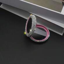 1pc/2pcs Rhinestone Decor Mini Scalp Massager Comb With Mirror, Portable Air Cushion Folding Brush, Suitable For All Hair Types, Mini Hair Brush, Party/Wedding Gift, Travel Essential, Foldable Hair Brush With Mirror, Valentine's Day, Birthday, Back To School - Comb - View 9