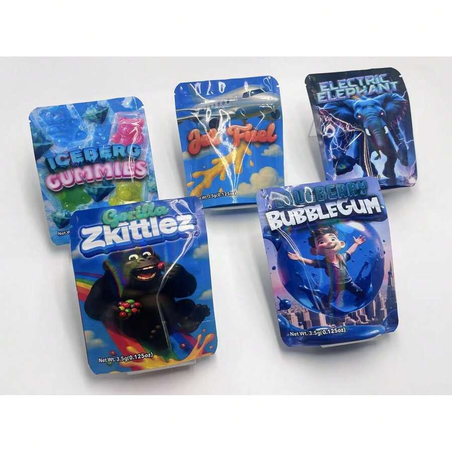 50/100/200pcs 3.5g Mylar Bags |     Exotic, Gift, Storage, Ziplock, Party Packs, Zipper, Resealable Bags |     Suitable For Christmas, Halloween, Event Party |     Style 75, Made Of Polypropylene. - 100個 - 查看 1