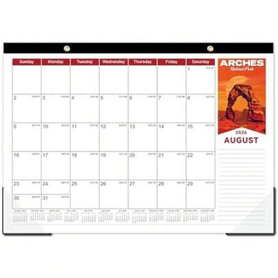 2026 Desk Calendar - Desk Calendar 2026 From Jan. 2026 - Dec. 2026, 17" X 12", National Parks Calendars 2026, Desk/Wall Calendars With Large Unruled Blocks And Julian Dates
