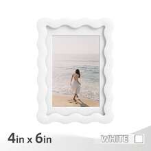 1pc/3pcs Wavy Design Photo Frame For Wall & Tabletop Decoration, Artistic Creative Home Decor With Multi-Color Waves - 7 Standard Sizes 4x4in, 4x6in, 5x7in, 6x6in, 8x8in, 8x10in, 11x14in - Modern Stylish Interior Accent, Fun Picture Frames, Scalloped Picture Frame- Graduation Wedding Gift (Random Photo Paper) - 波浪形 - 查看 12