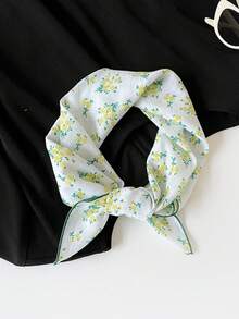 1条女士纯棉小围巾/头巾,百搭大地色系花卉香蕉印花,适合颈部、头发,夏季海滩适用 - 多色-QM58 - 查看 34