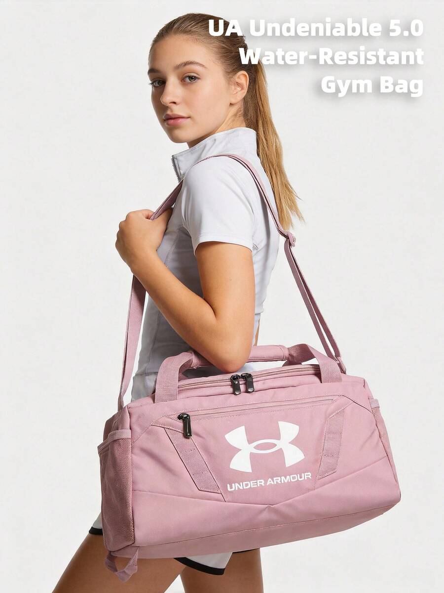 Under Armour UA Undeniable 5.0 Duffle XXS-PNK 男女通用户外运动旅行包，日常健身训练大容量包，耐用旅行露营手提包 - 粉色 - 查看 1