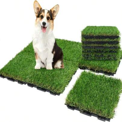 2/4片装宠物仿真草坪悬浮地板砖草坪庭院景观阳台宠物人造草坪悬浮地板砖草坪庭院景观阳台宠物假草坪