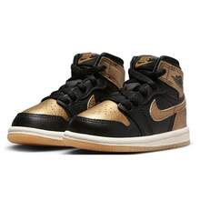 Toddler's Jordan 1 Retro High OG Black/Metallic Gold-Sail (FD1413 071) - 黑色 - 查看 4