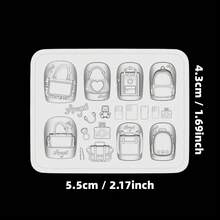 1个心形蝴蝶结背包可爱单肩包透明硅胶美甲模具DIY配件 - 無色 - 查看 12