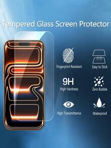 3pcs/Pack High Definition Screen Protector Compatible With IPhone 17 Pro Max/17/17Air/17Pro/16/16Plus/15Pro/14/13, Shatterproof Tempered Glass [9H Hardness] [99.99% High Transparency] [Compatible With Phone Cases] - Clear - View 5
