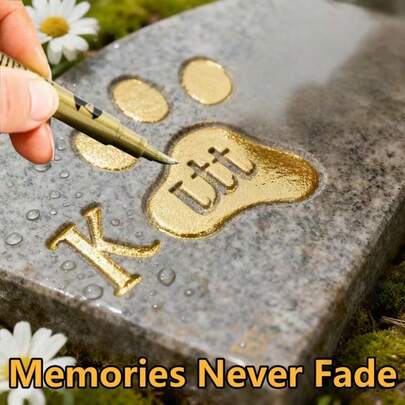 Four Gold/Silver/Tombstone Touch-Up Pens, Waterproof And Fade-Resistant, For Refinishing And Gilding Tombstone Inscriptions. These Pens Ensure Your Memorial Inscriptions Remain Vibrant And Fresh – Quick-Drying, Fade-Resistant, And Long-Lasting Color Protection For Your Commemorative Tombstone Touch-Up Needs.