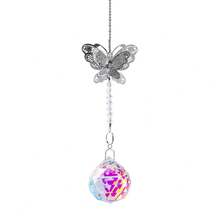 40mm Colorful Heart/Ball Shape Crystal Butterfly Hollow Suncatcher - Multicolor Heart/Ball Prism Pendant, Hanging Light Catcher Suitable For Windows And Car Decor - A - View 9