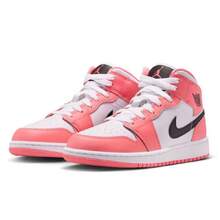 Big Kid's Jordan 1 Mid Pink Gaze/Black-White (DQ8423 602) - Pink - View 4