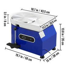 Pottery Wheel 450W For Adults And Beginners 11in Clay Wheel Machine  Adjustable 60-300RPM Speed Handle And Pedal ABS Detachable Basin Accessory Kit For Craft DIY LCD Touch Screen, Blue - 藍色 - 查看 10