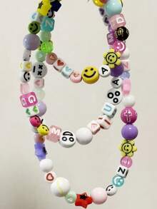 Cartoon Letter Smiling Face Bead Mixed With Perforated Handmade Material Baroque Shooting Props, DIY Bracelets, Necklaces, Earrings, Pendants, Etc - Multicolor - View 4