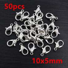 50pcs Small Alloy Lobster Clasp Hooks Connector For Necklace Bracelet Chain DIY Jewelry Making Accessories - Lobster Clasp - View 34