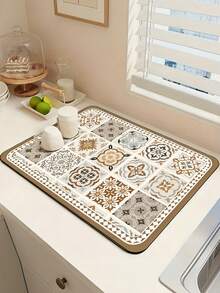 Pro Coffee Machine Water Absorption Mat No Odor Fab Diatom Mud Kitchen Anti-Slip Mat For Cafe Mothers Day Gift Home Table Cloth Graduation Party Supplies 2026 Kitchen Gadgets Camping Essentials Kitchen Decor Items Coffee Bar Station, Dish Drying Rack, Coffee Bar Essentials, Kitchen Oranigzer - Multicolor - View 2
