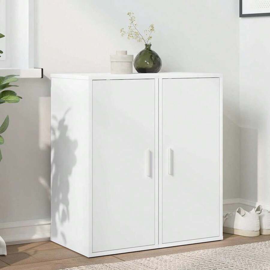 Zapateros 2 uds madera contrachapada blanco 32x35x70 cm - Blanco - Ver 1