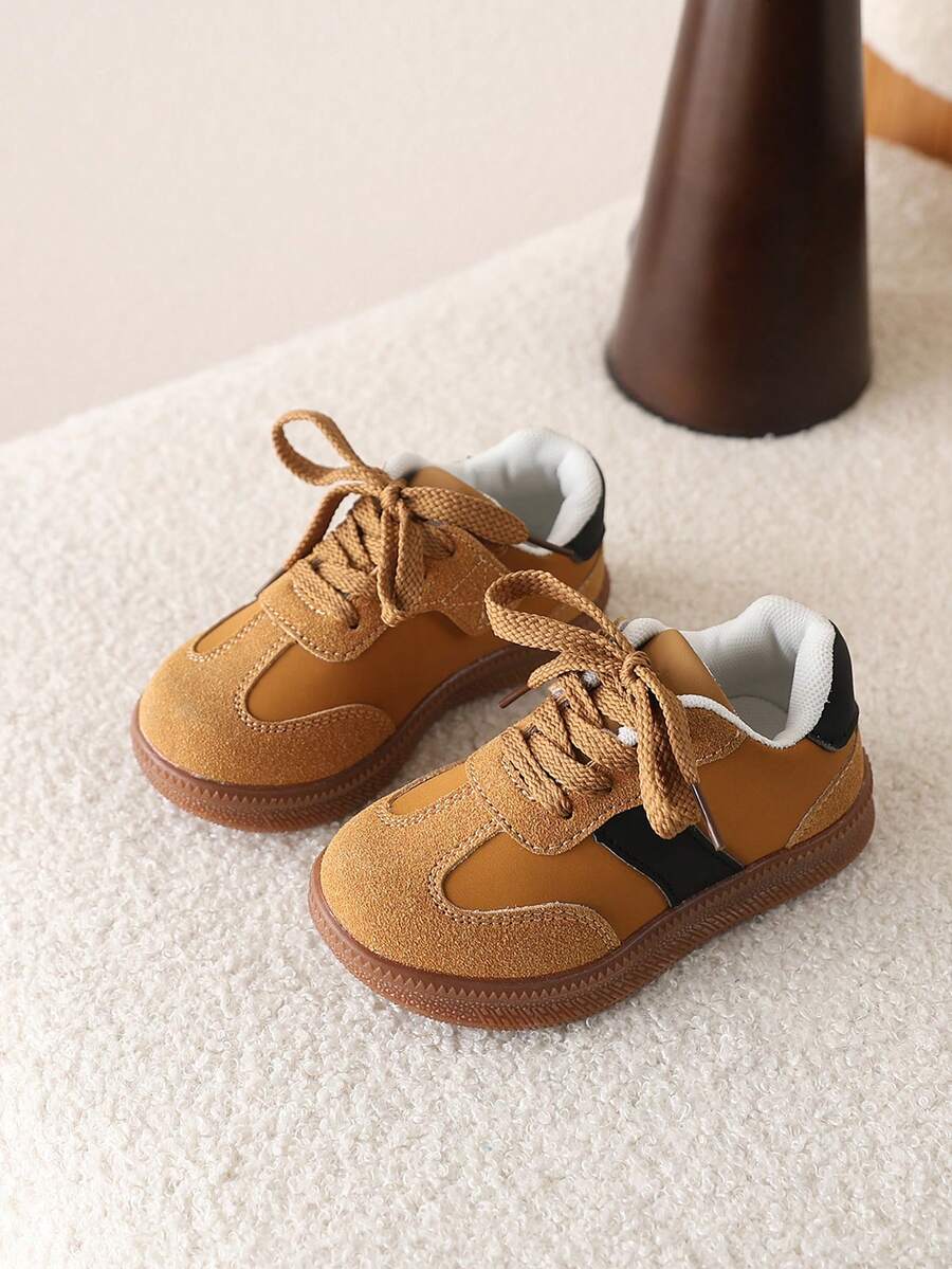 1 Pair Spring/Autumn New Baby Shoes, Soft Bottom Toddler Shoes, Casual Sports Sneakers - Brown - View 1