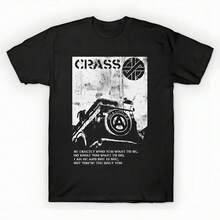 Crass Movement - Crass --Shirt ,,, Oversized Printed-Shirt Unisex, Solid Black Casual Graphic Tee, Summer Essential Layering Top, S-3XL - 黑色 - 查看 6