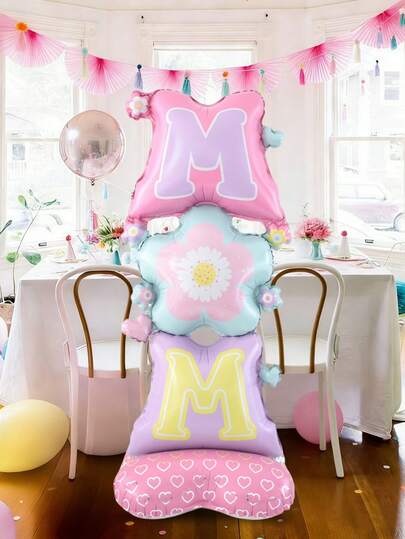 1pc Standing Mother's Day MOM Balloon, Mother's Day Balloon, Suitable For Mother's Day Party, Mom's Birthday, Gift For Mom, Celebration Decor And Mother's Day Gift, Indoor And Outdoor Photography Background Decor