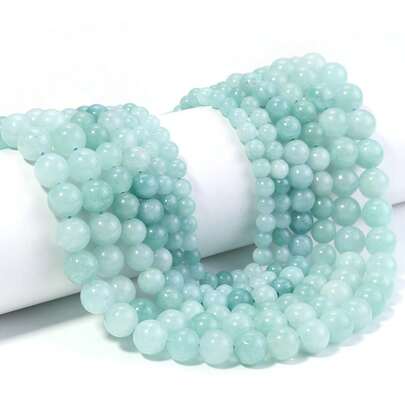 Natural Stone Blue Angelite Round Beads - Fashionable, High-Quality Jewelry Accessories For DIY Elegant Bracelets And Necklaces - Perfect For Women'S Gifts