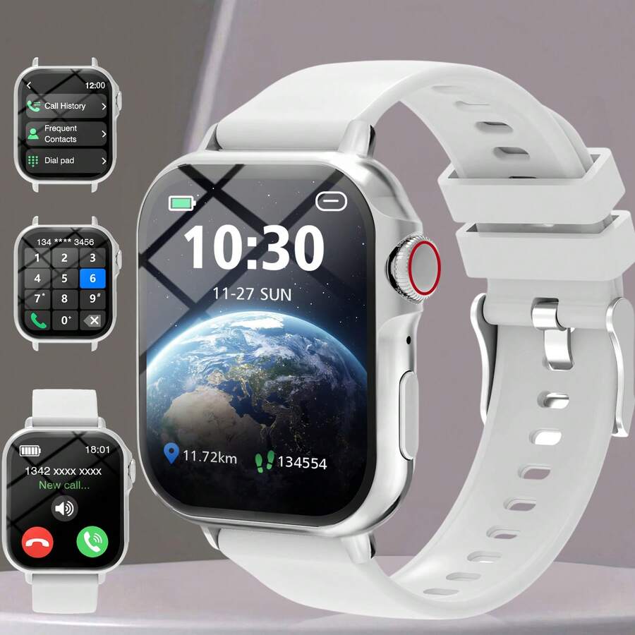 Reloj inteligente para niños, con correa deportiva de silicona, compatible con llamadas, podómetro, seguimiento de calorías, múltiples modos deportivos, alertas de llamadas y mensajes, pantalla táctil completa, compatible con Android e iOS, regalo divertido - Multicolor - Ver 1