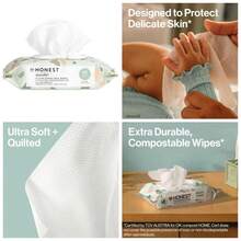 Multi-Use Plant-Based Wipes For Sensitive Skin Hypoallergenic Unscented Compostable  Flushable Wipes Over 99% Water With Cotton Extracts Gentle For Face Hands Body And Baby Care  Friendly Natural Soft Textured Wipes 60 Count Per Pack Convenient Travel-Friendly Pop-Up Packaging - 1 - 查看 5