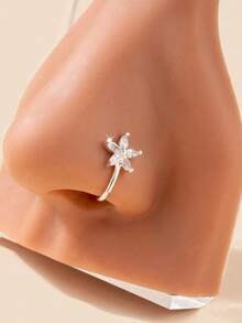 4-Piece Set/1 Pc Charming Exquisite Copper Gourd Shape Artificial Zirconia False Puncture Non Perforated Nose Ring Women's Nightclub Party Birthday Gift[Please Note That Some Are Sold Individually] - Multicolor - View 9