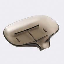 Modern Soap Holder With Drainage - Non-Slip Bathroom Organizer, Oval Soap Dish, Easy-Clean Soap Tray For Shower, Sink, Vanity - Plastic Bathroom Storage Rack Base, Soap Bar Holder, Sleek Design, Easyclean Material - 透明灰 - 查看 6