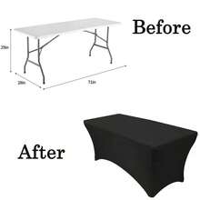 4FT/6FT Plastic Folding Table, Shooting Table, HDPE Portable Picnic Table Outdoor, For Camping, Party, Wedding, Picnic, With Lock, Handle - White - White - View 9