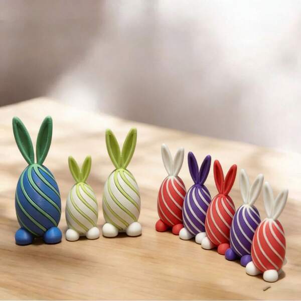 3D Printed Spiral Decompression Mini Rabbit Eggs, Sensory Rabbit Eggs, Easter Gift Figurines, Party Favor Bag Filler, With Gift Bag Included